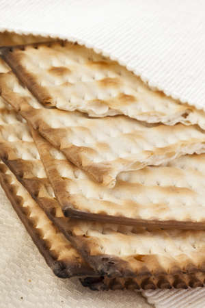 Homemade Kosher Matzo Crackers made with flour and water