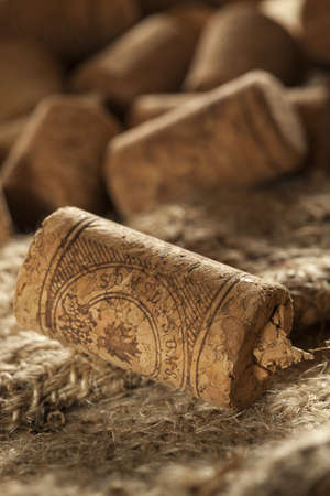 Rustic Brown Wine Corks in a large groupの写真素材