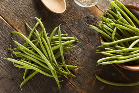 Fresh Organic Raw French Green Beans on a background