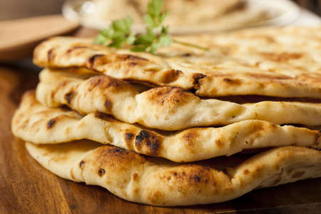 Homemade Indian Naan Flatbread made with Whole Wheat