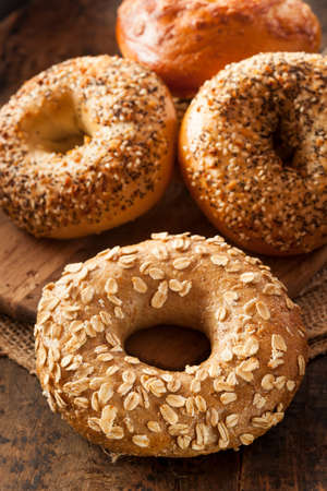 Healthy Organic Whole Grain Bagel for Breakfastの写真素材