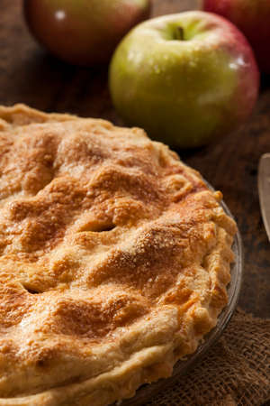 Homemade Organic Apple Pie Dessert Ready to Eatの写真素材