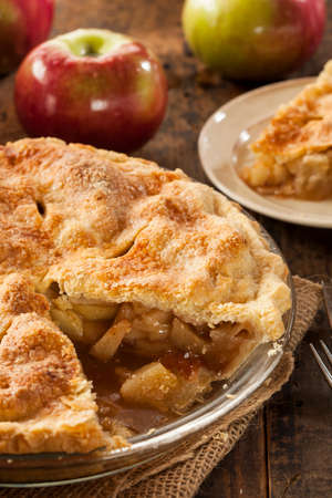 Homemade Organic Apple Pie Dessert Ready to Eatの写真素材