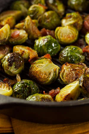 Homemade Grilled Brussel Sprouts with Fresh Baconの写真素材