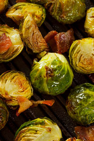 Homemade Grilled Brussel Sprouts with Fresh Baconの写真素材