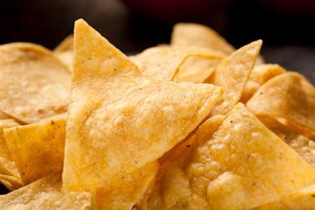Brown Corn Tortilla Chips in a Pile