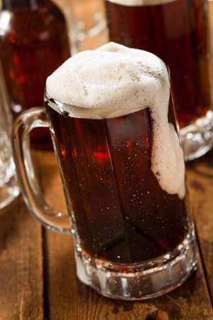 Cold Refreshing Root Beer with Foam in a Mug