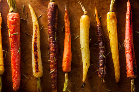 Colorful Multi Colored Roasted Carrots の写真素材