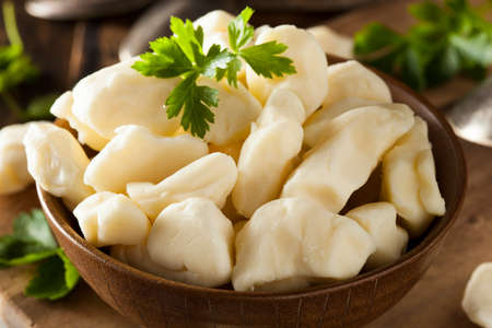 White Dairy Cheese Curds in a Bowlの写真素材