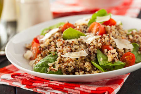 Healthy Vegetarian Quinoa Salad with Tomatoes and Spinachの写真素材