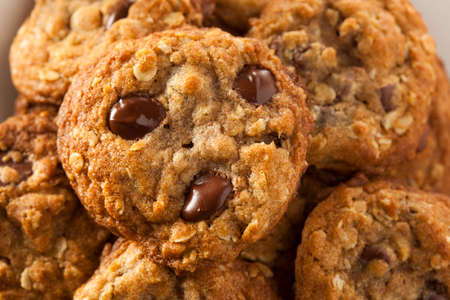 Homemade Chocolate Chip Cookies with White Milk