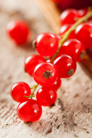 Organic Raw Red Currants on a Backgroundの写真素材