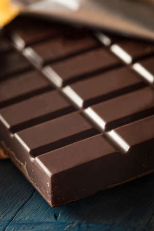Organic Dark Chocolate Candy Bar in a Wrapperの写真素材