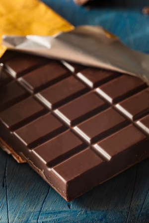 Organic Dark Chocolate Candy Bar in a Wrapperの写真素材