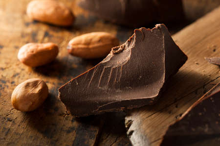 Organic Dark Chocolate Chunks Ready for Bakingの写真素材