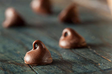 Organic Dark Chocolate Chips Ready for Bakingの写真素材