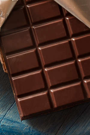 Organic Dark Chocolate Candy Bar in a Wrapperの写真素材