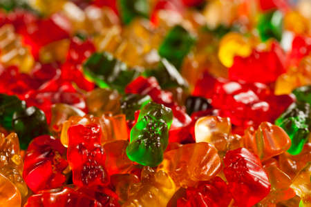 Colorful Fruity Gummy Bears Ready to Eatの写真素材