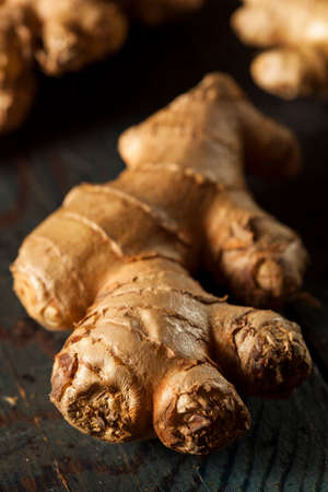 Raw Organic Ginger Root on a Background