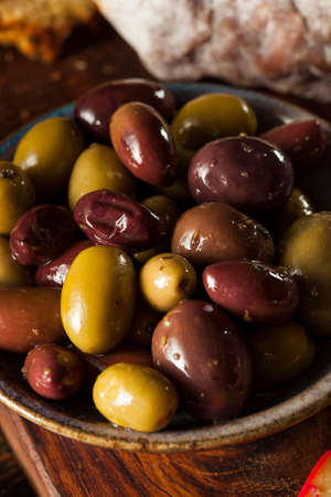 Variety of Fresh Organic Olives Ready to Eatの写真素材