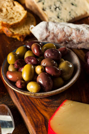 Variety of Fresh Organic Olives Ready to Eatの写真素材