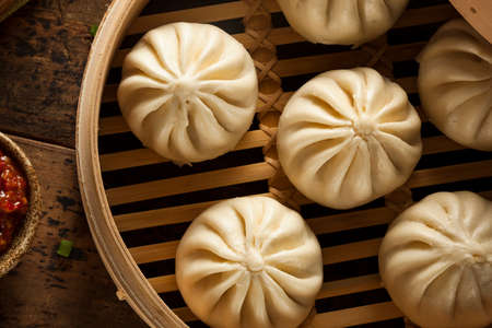 Steamed BBQ Pork Asian Buns Ready to Eat