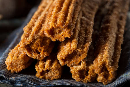 Homemade Deep Fried Churros with Cinnamon and Sugarの写真素材