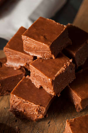 Homemade Dark Chocolate Fudge Ready to Eatの写真素材