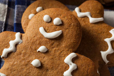 Homemade Decorated Gingerbread Men Cookies for Christmas