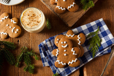 Homemade Decorated Gingerbread Men Cookies for Christmas