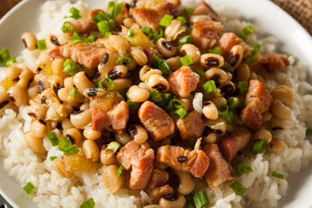 Homemade Southern Hoppin John with Rice and Porkの写真素材