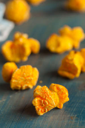 Homemade Cheddar Cheese Popcorn in a Bowlの写真素材