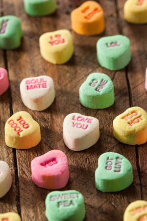 Colorful Candy Conversation Hearts for Valentine's Day