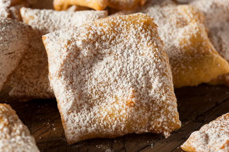 Homemade Powder Sugar Beignets Ready for Breakfastの写真素材