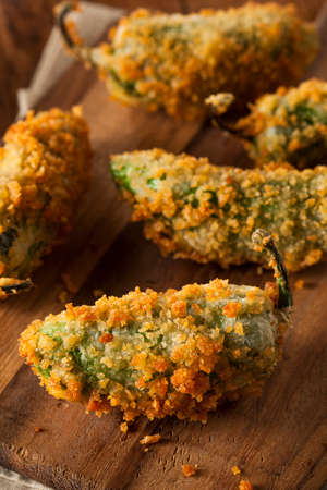 Homemade Breaded Jalapeno Poppers with Cream Cheeseの写真素材