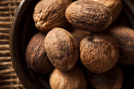 Raw Organic Dry Nutmeg to Use as a Spice
