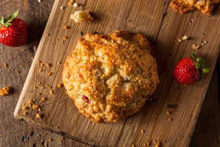 Homemade Strawberry Scones Ready to Eat for Breakfastの写真素材