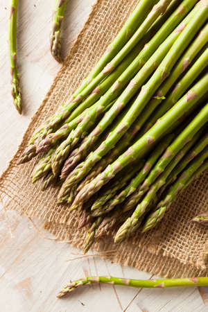 Organic Raw Green Asparagus Ready to Cookの写真素材