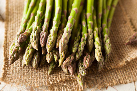 Organic Raw Green Asparagus Ready to Cookの写真素材