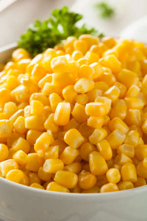 Organic Yellow Steamed Corn in a Bowl