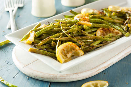 Homemade Sauteed Green Beans with Lemon and Garlicの写真素材