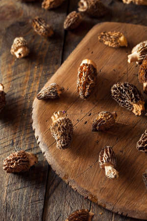 Raw Organic Morel Mushrooms Ready to Cook