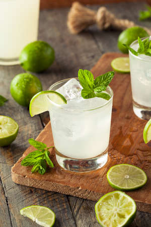 Cold Refreshing Iced Limeade with a MInt Garnish