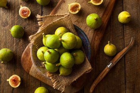 Healthy Organic Green Figs in a Bowl