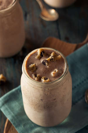 Homemade Cookie Dough Milkshake Ready to Eatの写真素材