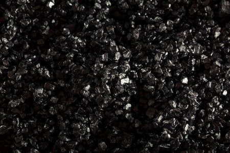 Black Hawaiin Lava Sea Salt in a Bowlの写真素材