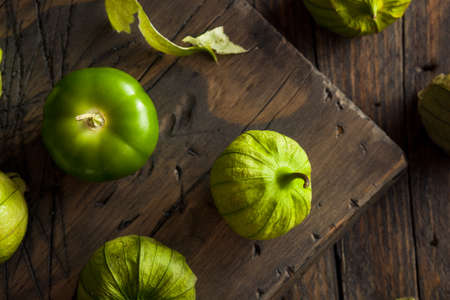 Healthy Organic Green Tomatillos Ready to Eat