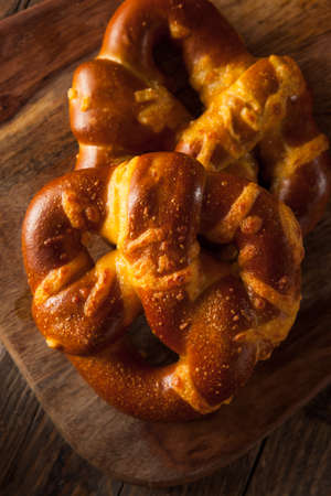 Yummy Cheesy German Soft Pretzels with Saltの写真素材