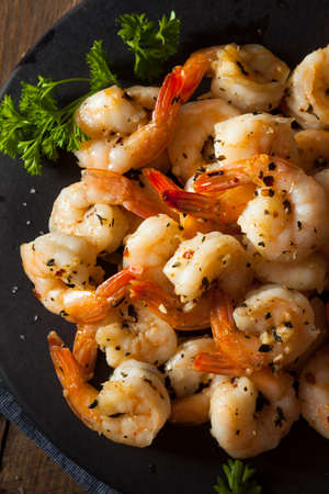 Homemade Sauteed Shrimp with Herbs and Garlicの写真素材