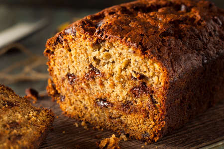 Homemade Chocolate Chip Banana Bread Cut in Slices